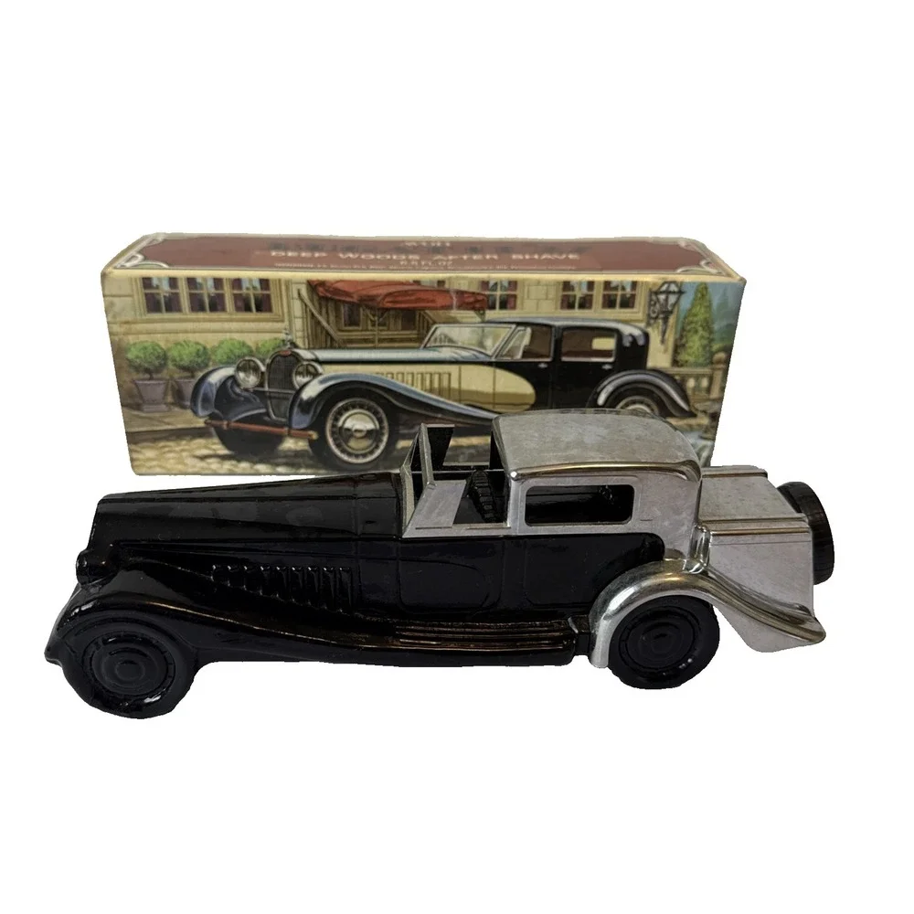 Vintage Avon Bugatti 27 Deep Woods After Shave 6.5 oz Full Bottle Car In Box